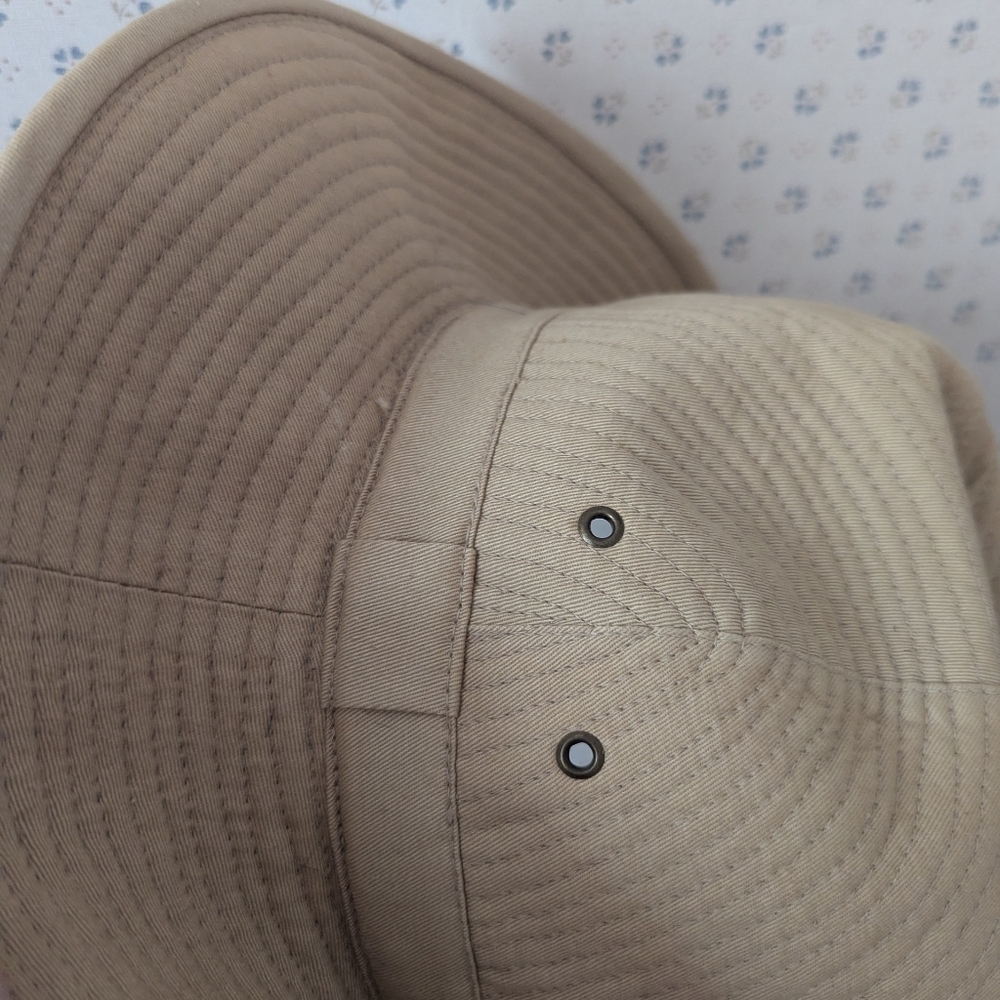 California Sun Valley Banana Republic Tan Wide Brim Sun Hat Snap Tie Safari - Picture 11 of 15